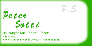 peter solti business card